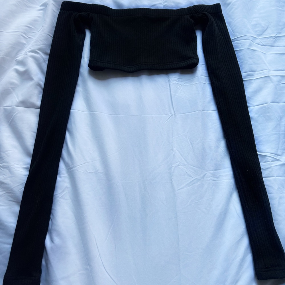 Black Off Shoulder Bardot Sweater XS